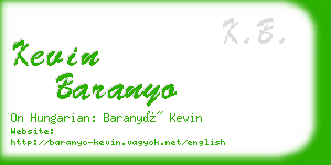 kevin baranyo business card